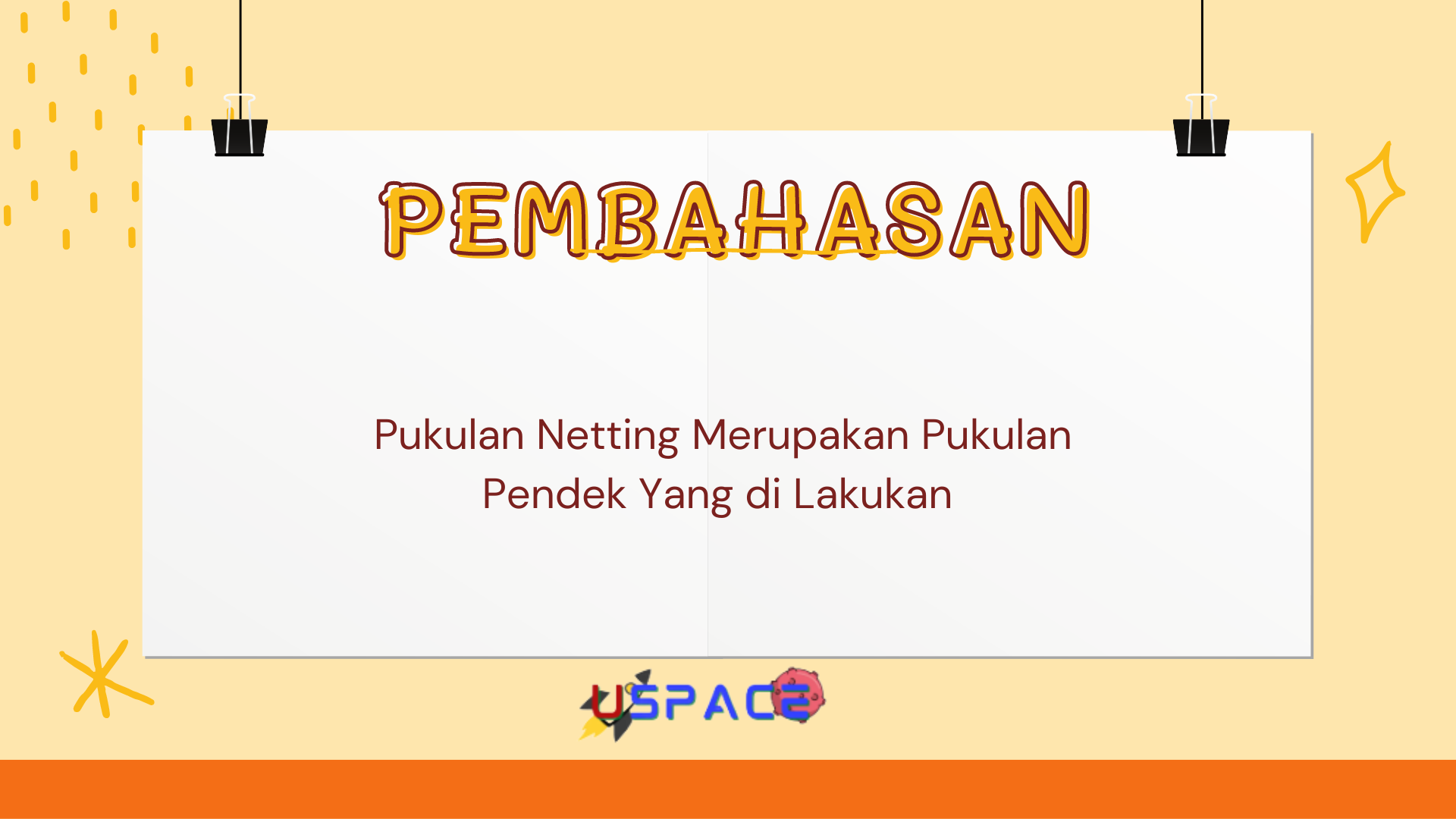 Pukulan Netting Merupakan Pukulan Pendek Yang di Lakukan