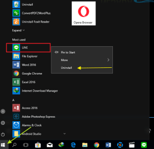 Cara Uninstall Aplikasi di Laptop melalui Start Menu