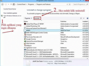 Cara Uninstall Aplikasi di Laptop melalui Control Panel