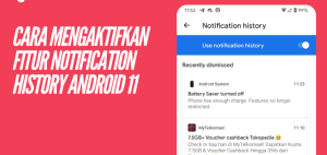 Gunakan fitur Notification history