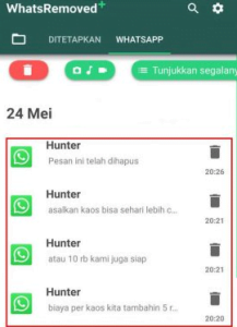 Gunakan aplikasi WhatsRemoved+