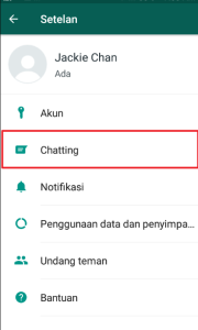 Pilih Menu Chatting