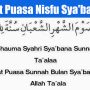 Niat Puasa Nisfu Sya'ban