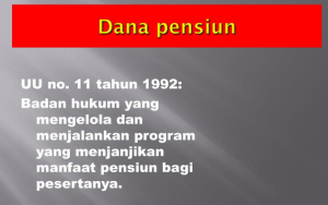 UU Dana Pensiun No. 11 Tahun 1992