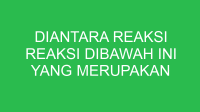 diantara reaksi reaksi dibawah ini yang merupakan reaksi redoks adalah 32684