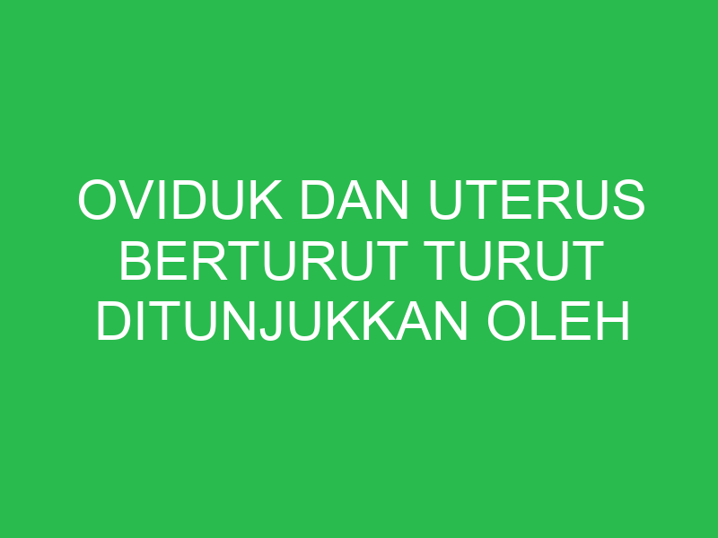 oviduk dan uterus berturut turut ditunjukkan oleh gambar nomor 32626