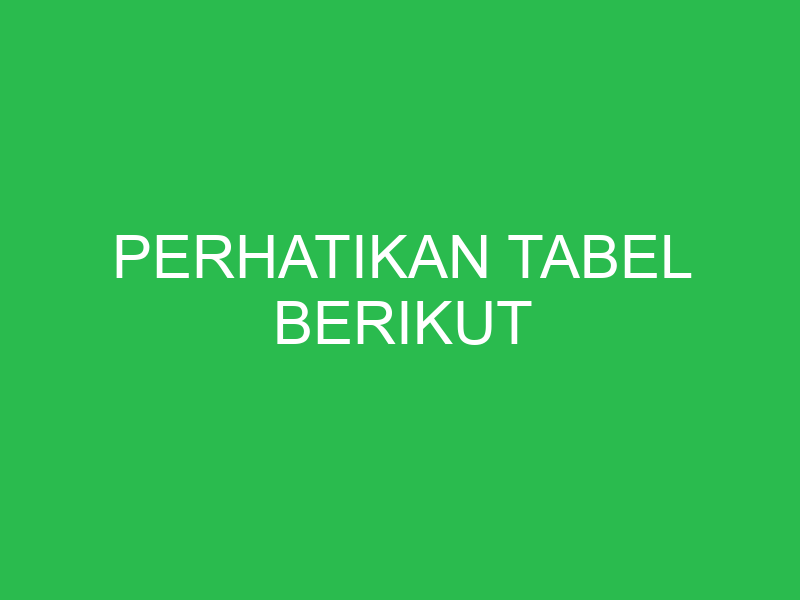 perhatikan tabel berikut 32618