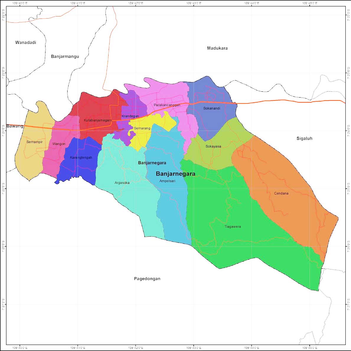 peta Kecamatan Banjarnegara