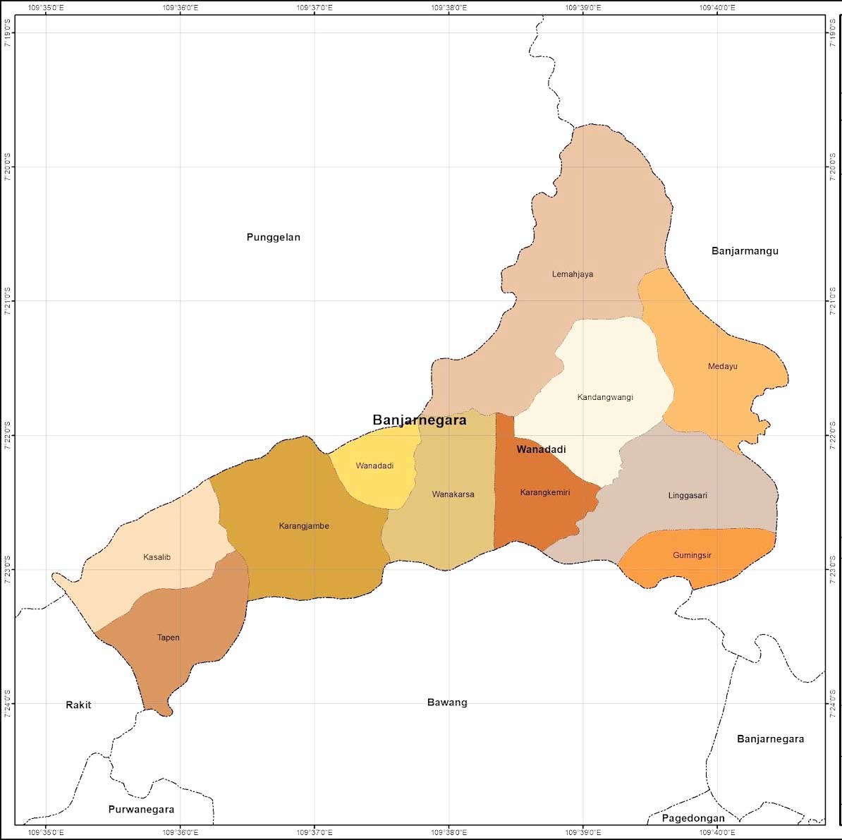 peta Kecamatan Wanadadi banjarnegara