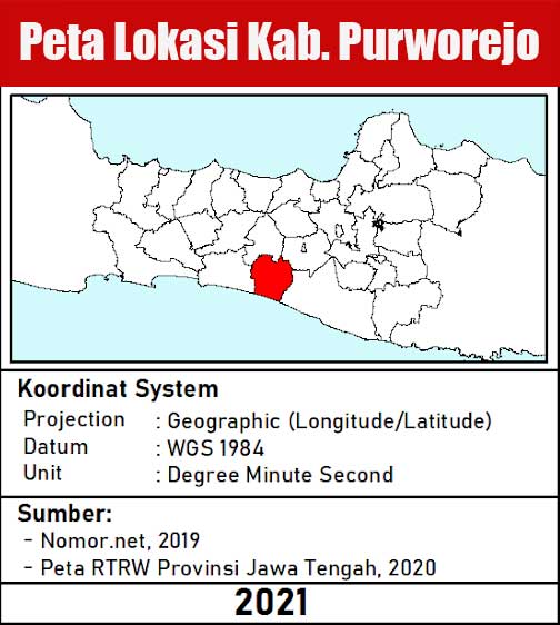 Peta lokasi kabupaten Purworejo